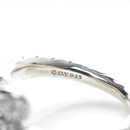 David Yurman Sterling Silver Diamond 10mm Willow Open Single Row Ring 54.5 7.25 4 of 4