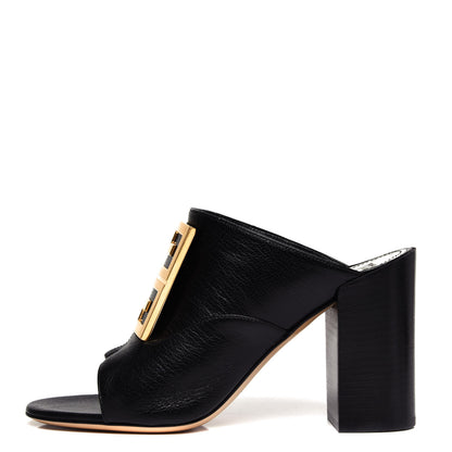 Givenchy Grained Goatskin 4G Logo Mules 38 Black 1 of 11