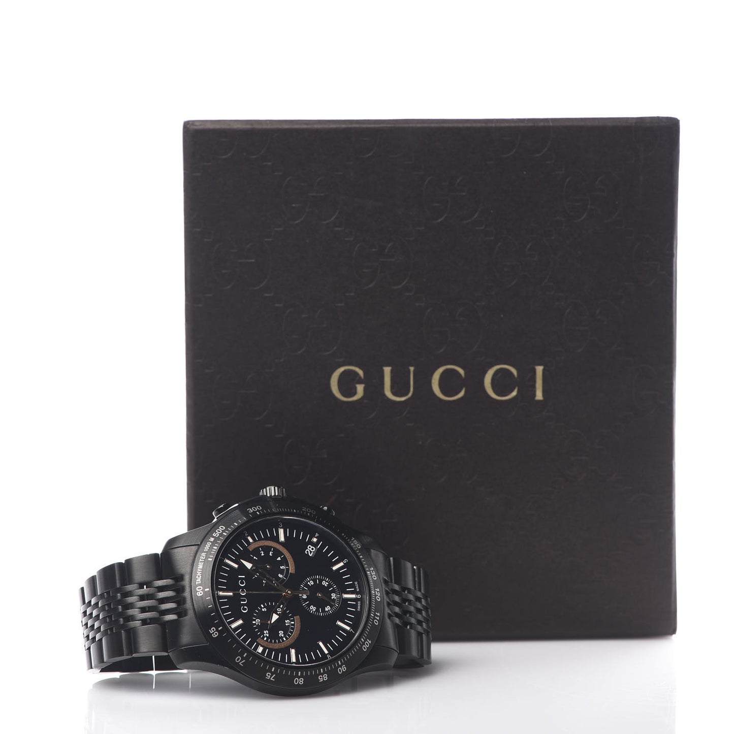 PVD Stainless Steel 44mm G-Timeless Chronograph Quartz Watch Black