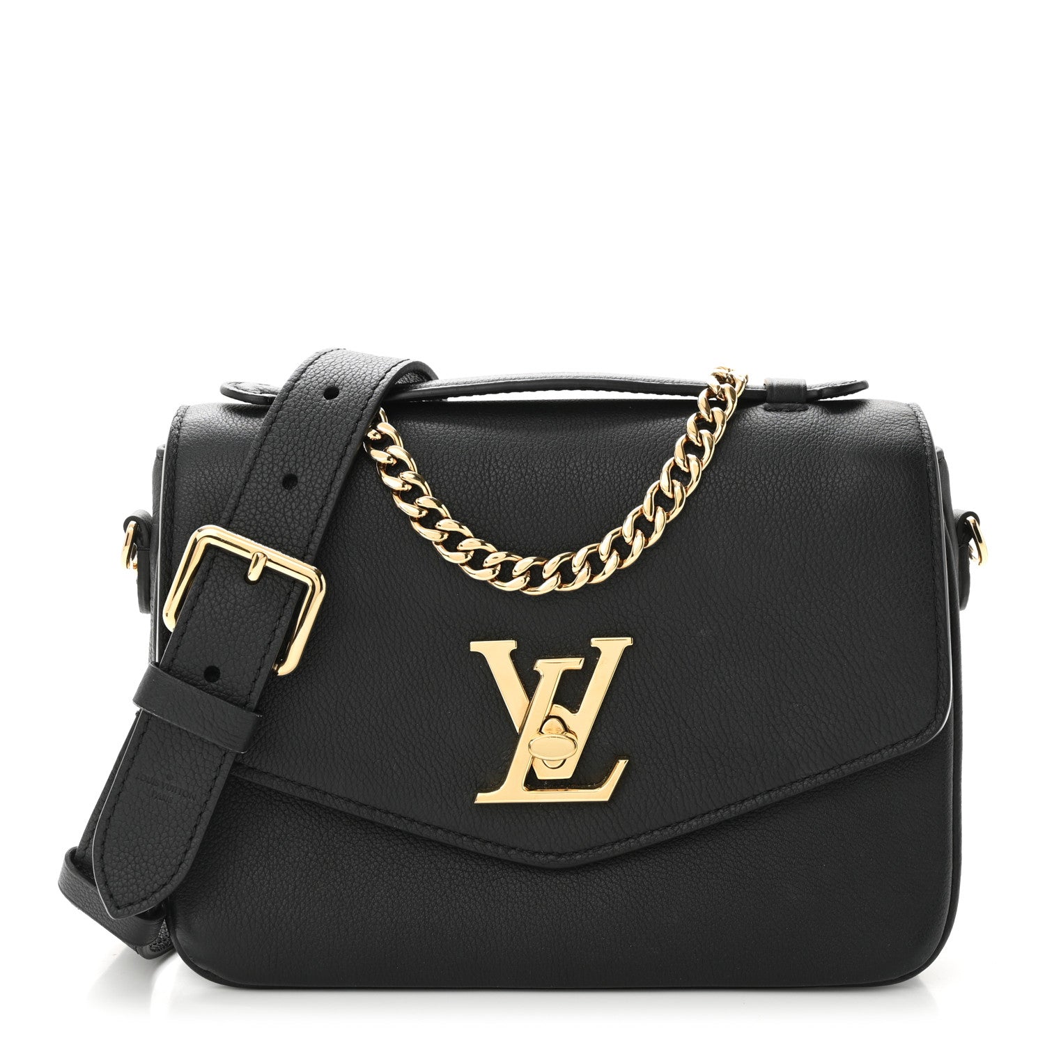 Louis Vuitton Grained Calfskin Lockme Oxford Black 1 of 9