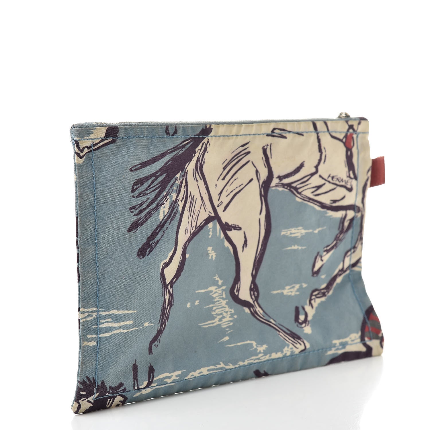 Hermes Toile Flat Equator Trousse PM Bleu 3 of 7