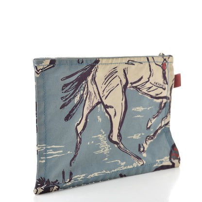 Hermes Toile Flat Equator Trousse PM Bleu 3 of 7