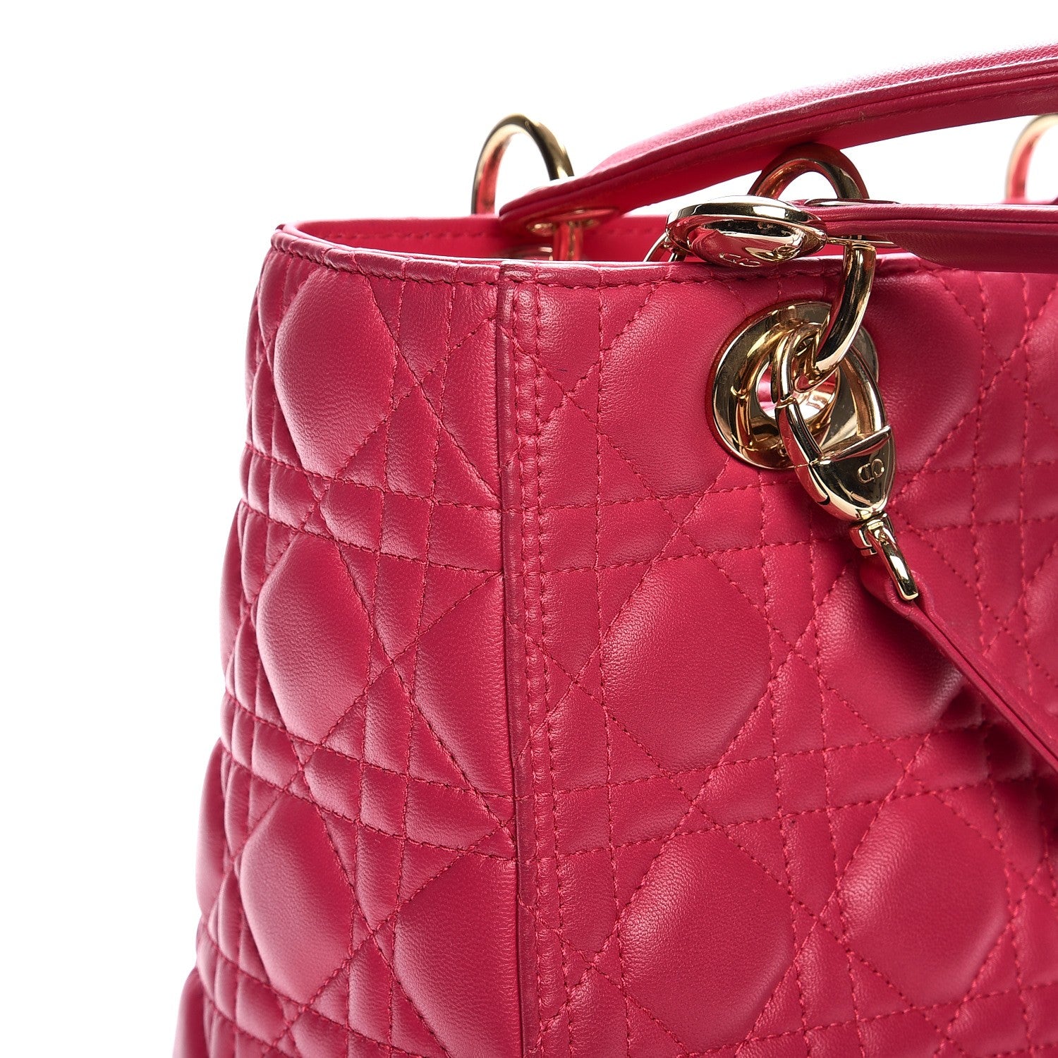Christian Dior Lambskin Cannage Medium Lady Dior Pink 13 of 14
