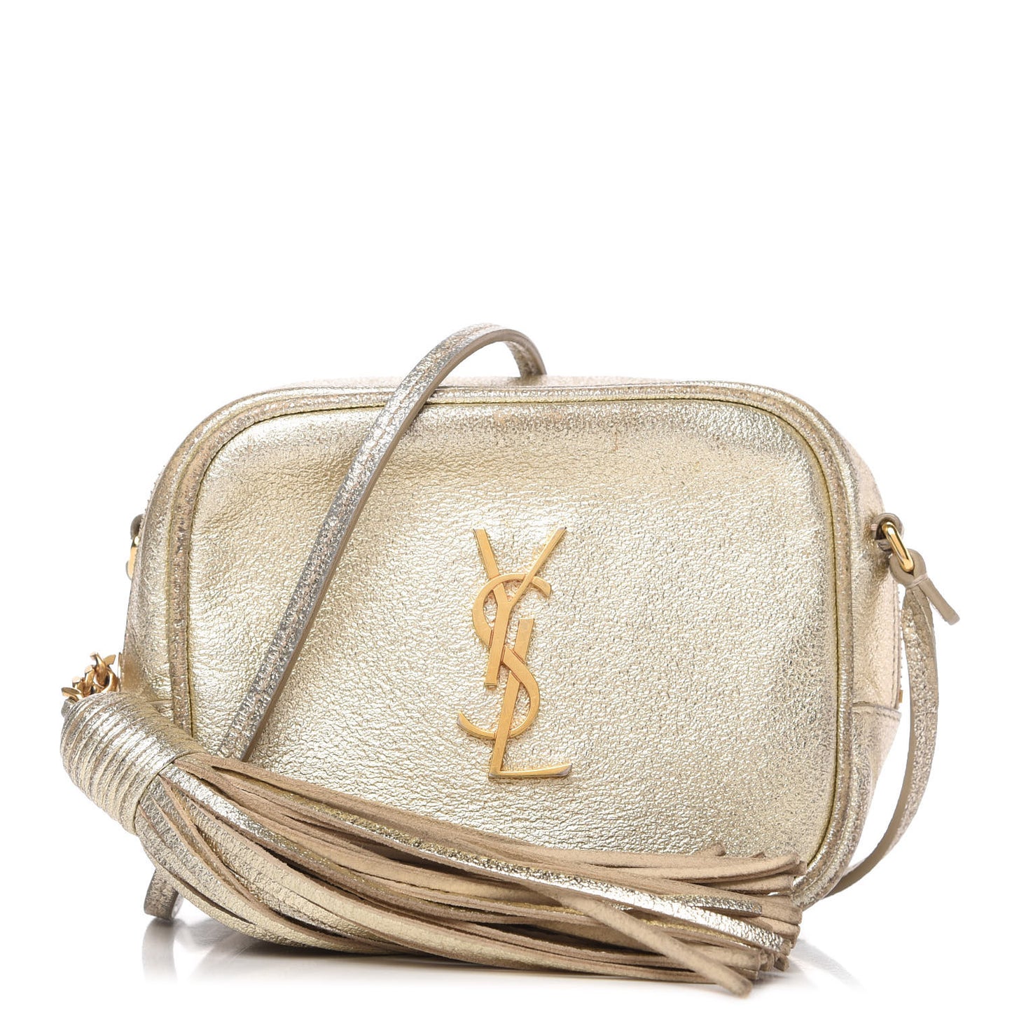 Metallic Calfskin Monogram Blogger Bag Gold