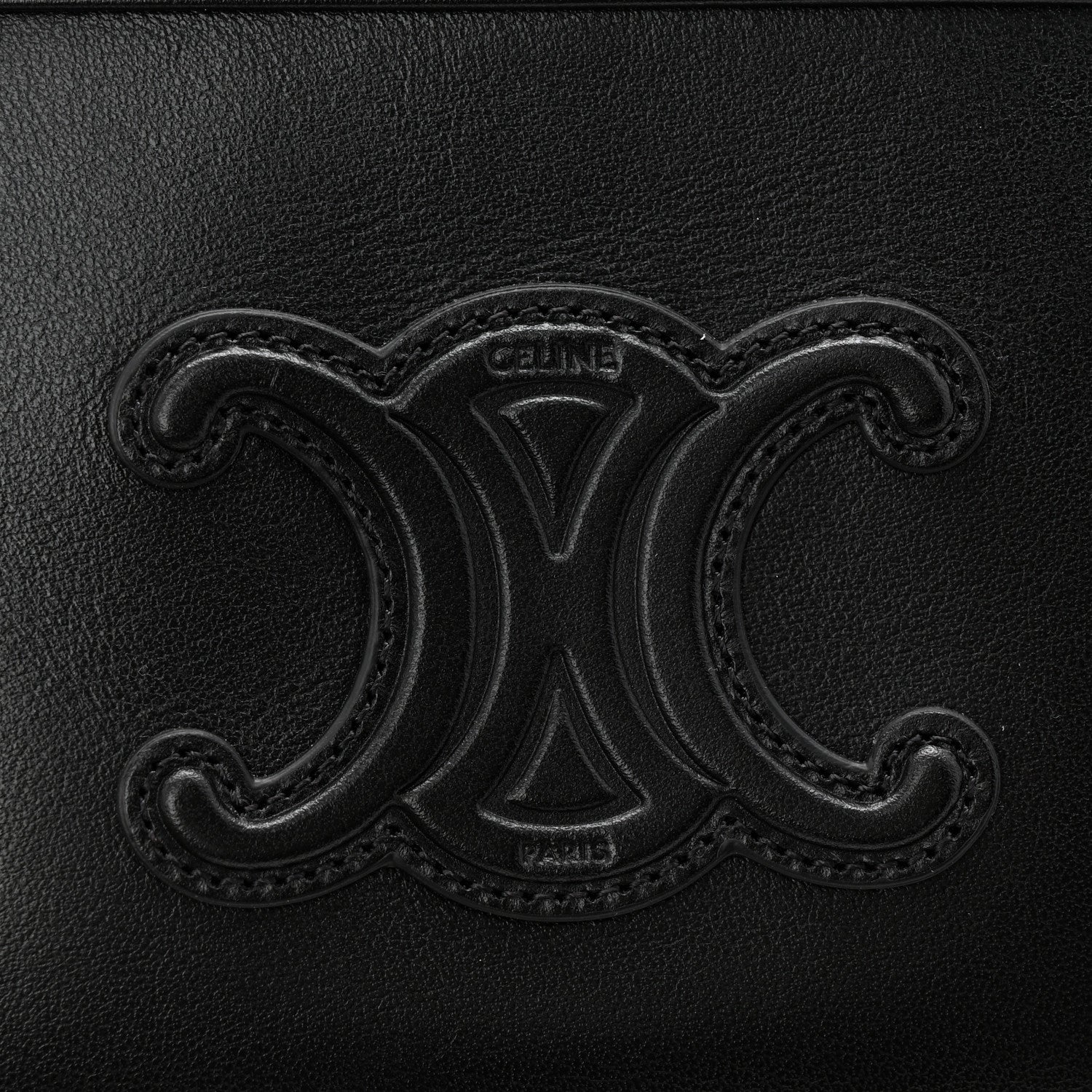Celine Smooth Calfskin Cuir Triomphe Clutch on Chain Black 7 of 11