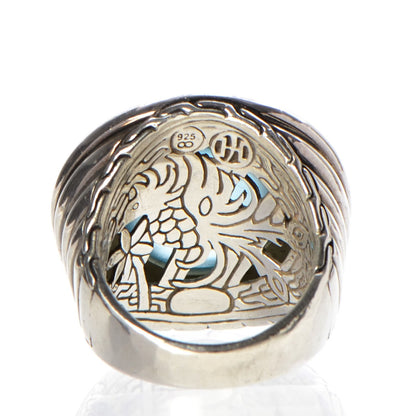 John Hardy Sterling Silver Blue Topaz Batu Bedeg Ring 57 8 5 of 5