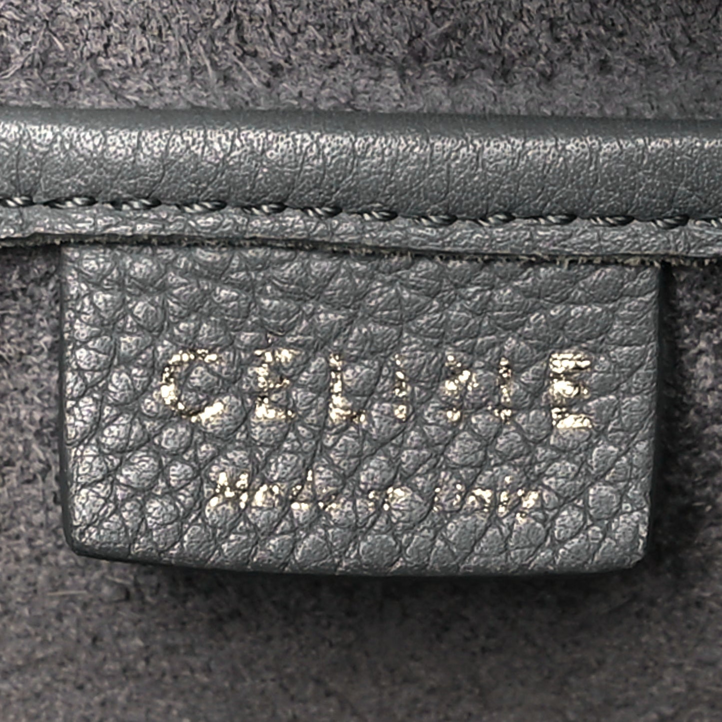 Drummed Calfskin Nano Luggage Kohl