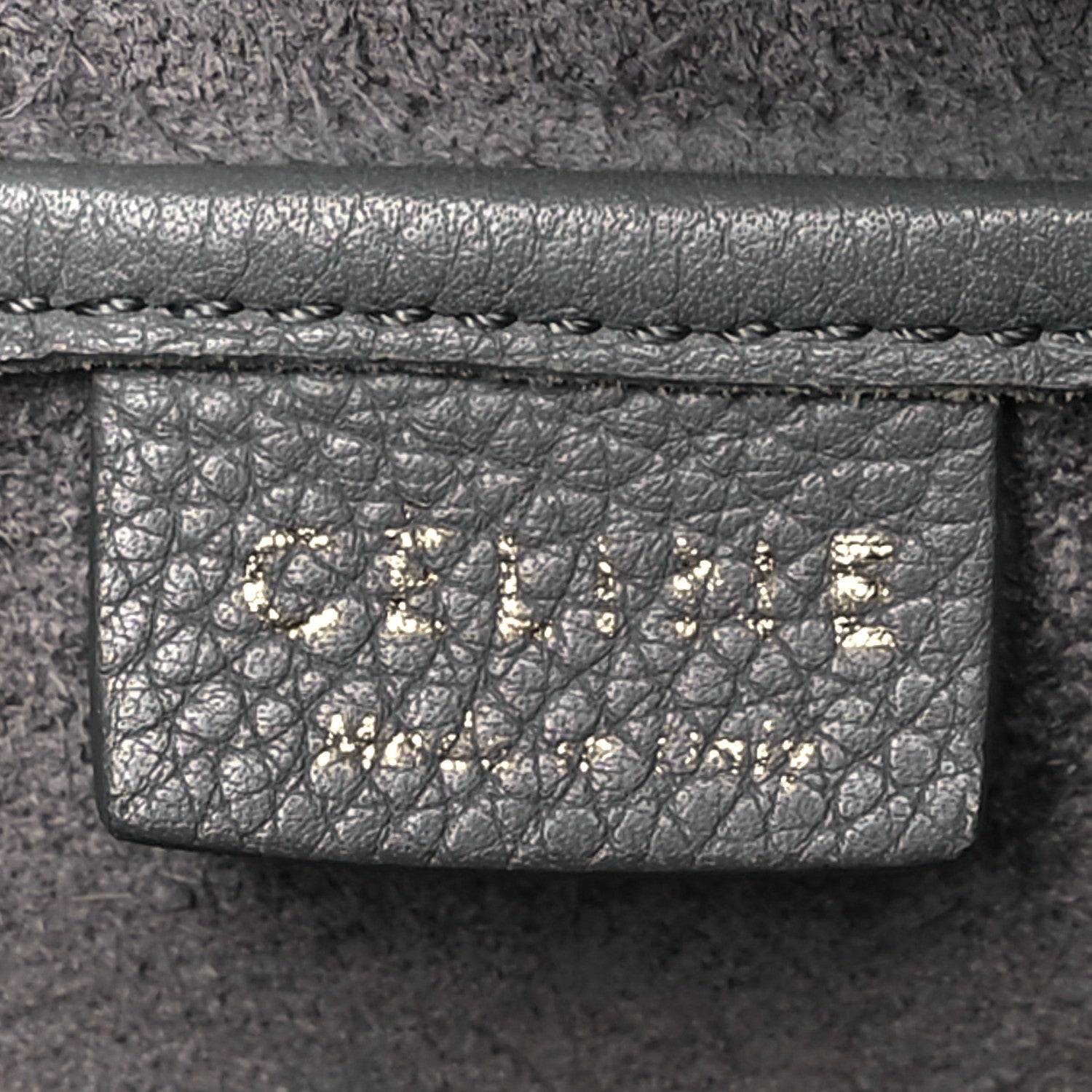 Celine Drummed Calfskin Nano Luggage Kohl 6 of 10