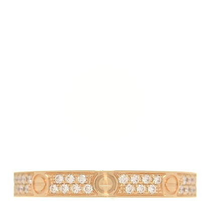 Cartier 18K Yellow Gold Diamond 2.6mm LOVE Paved Band Ring 48 4.5 3 of 4