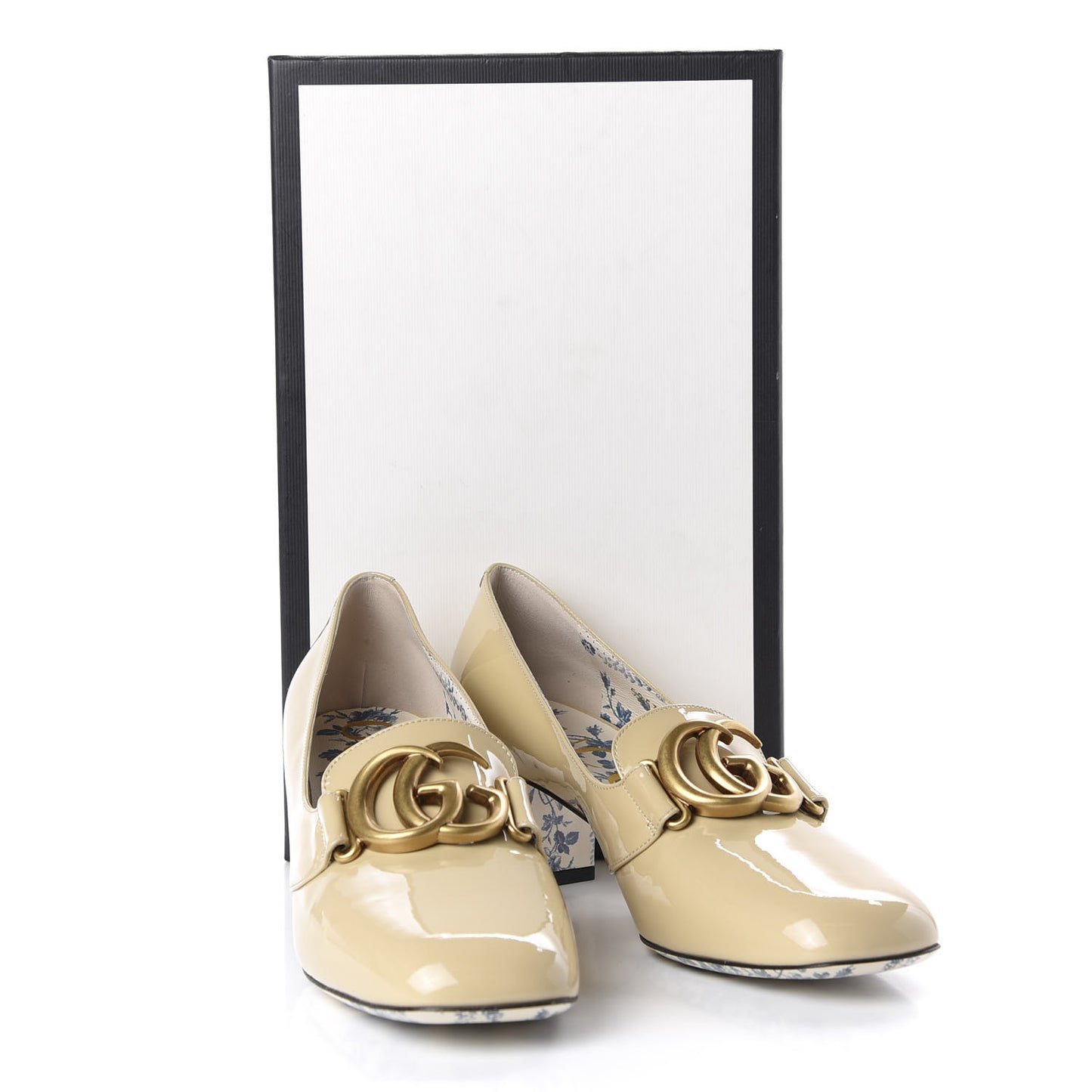 Vernice GG Victoire 55mm Loafer Pumps 39 Sand Storm