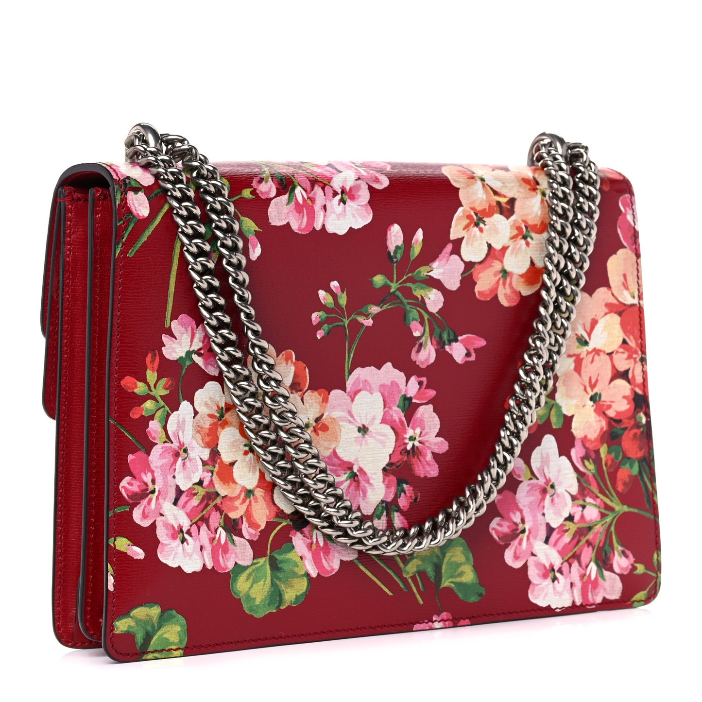 Calfskin Blooms Print Medium Dionysus Shoulder Bag Romantic Cherry Multicolor