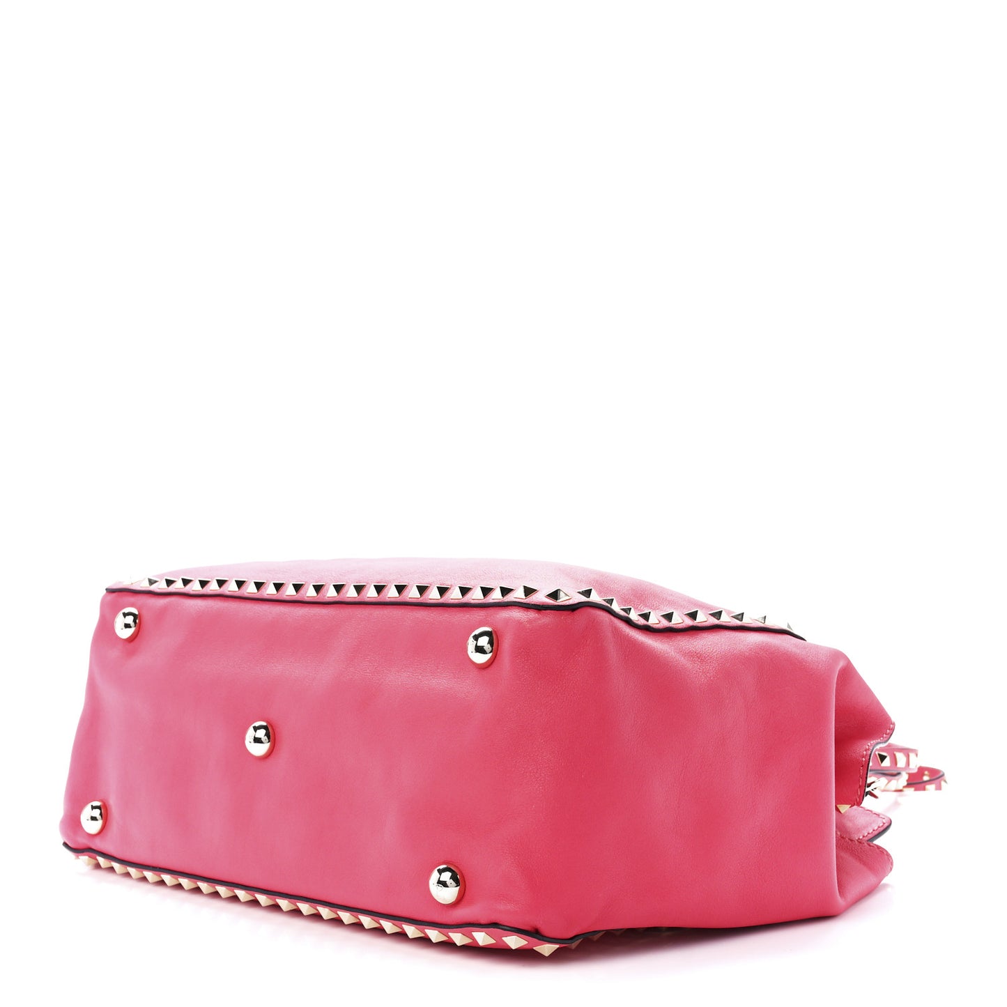 Vitello Medium Rockstud Tote Deep Rose