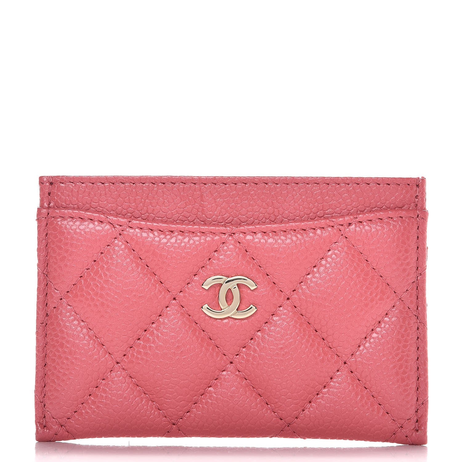 Chanel Caviar Quilted Card Holder Pink 1 of 9