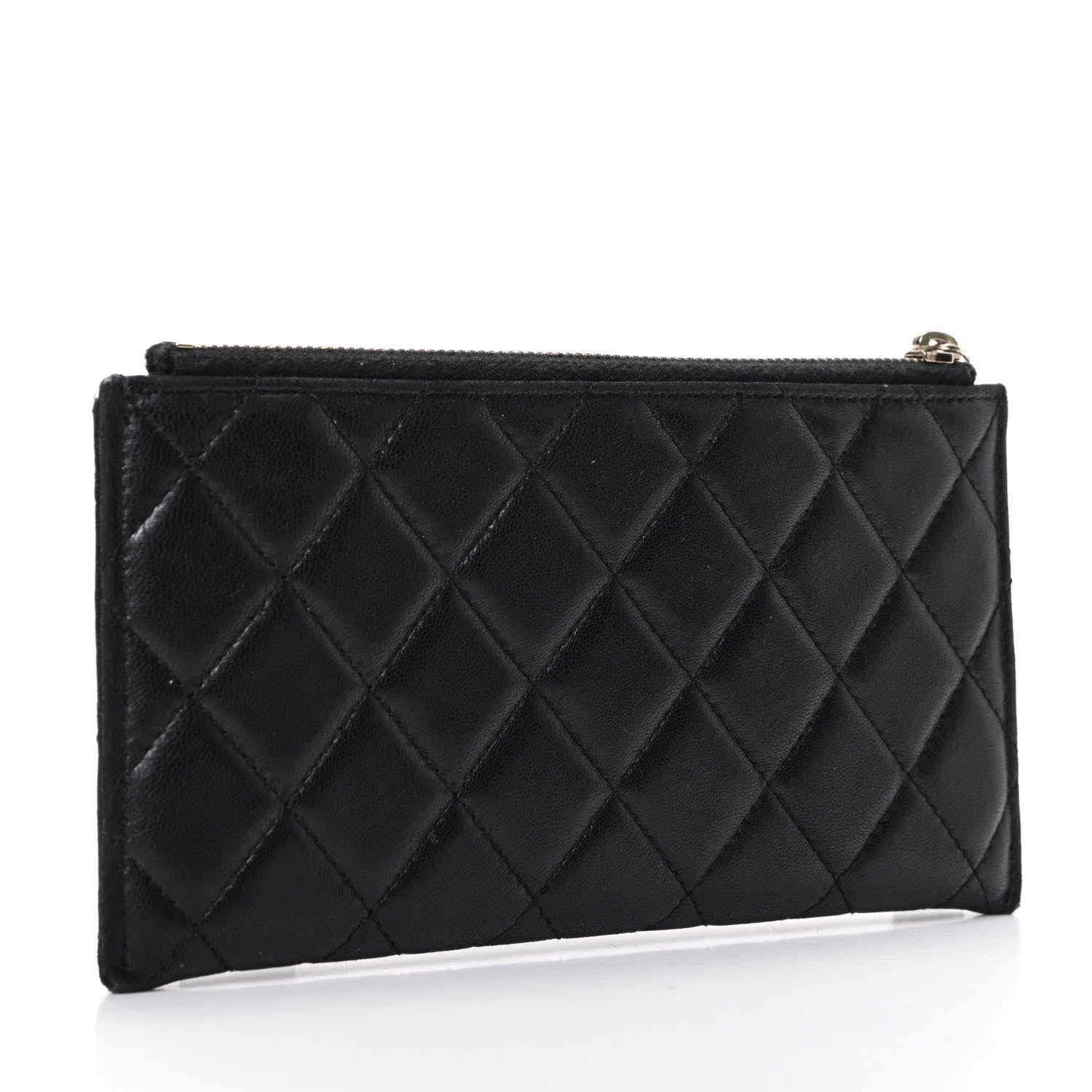 Chanel Lambskin Quilted Classic Zip Pouch Black 3 of 9