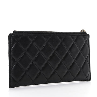 Chanel Lambskin Quilted Classic Zip Pouch Black 3 of 9