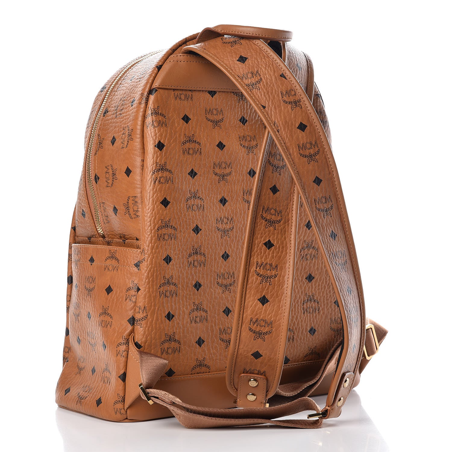 MCM Visetos Medium Stark Backpack Cognac 3 of 17