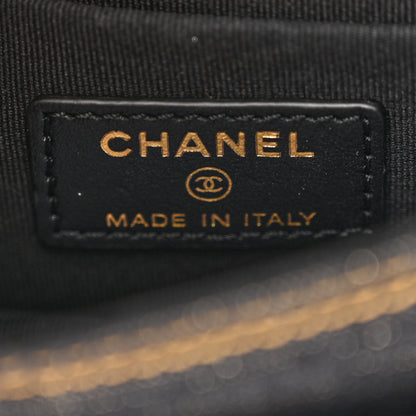 Chanel Denim Quilted Double You Card Holder On Chain Black Golden 6 of 11