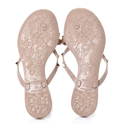 Valentino Garavani PVC Jelly Rockstud Bow Thong Sandals 36 Poudre 7 of 11