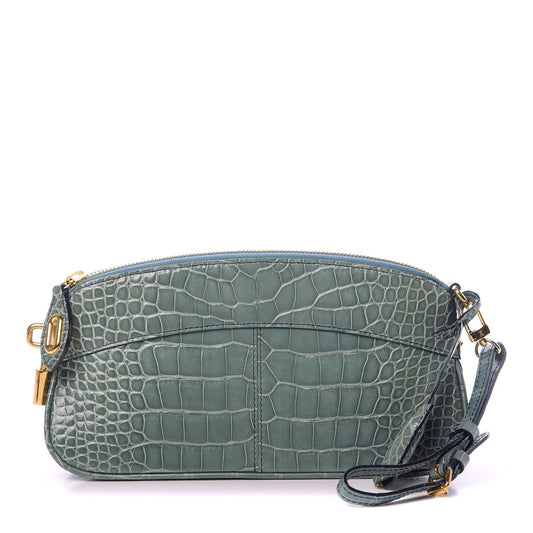 Crocodile Lockit Clutch Blue