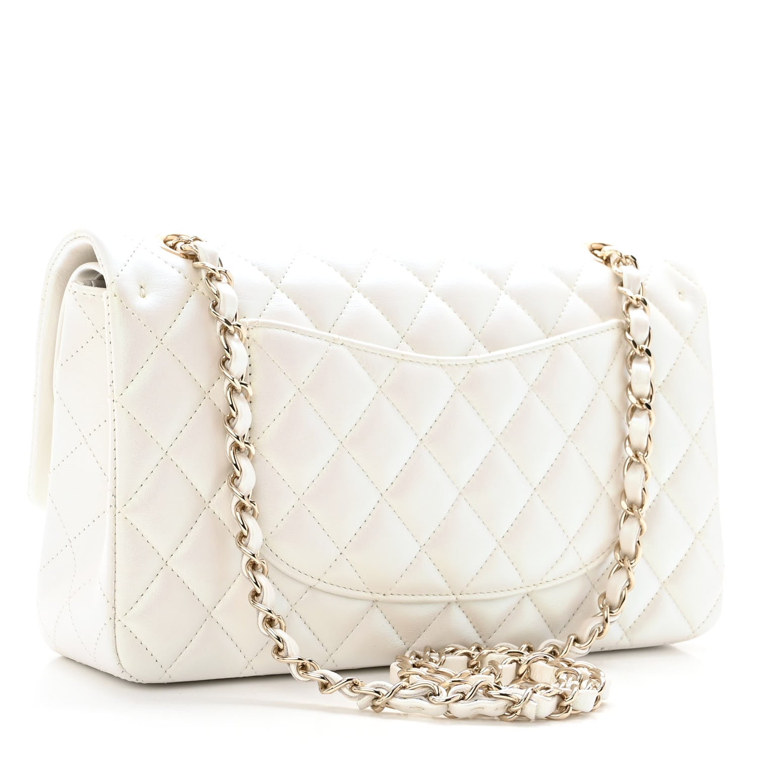 Chanel Iridescent Calfskin Quilted Medium Double Flap White 3 of 10