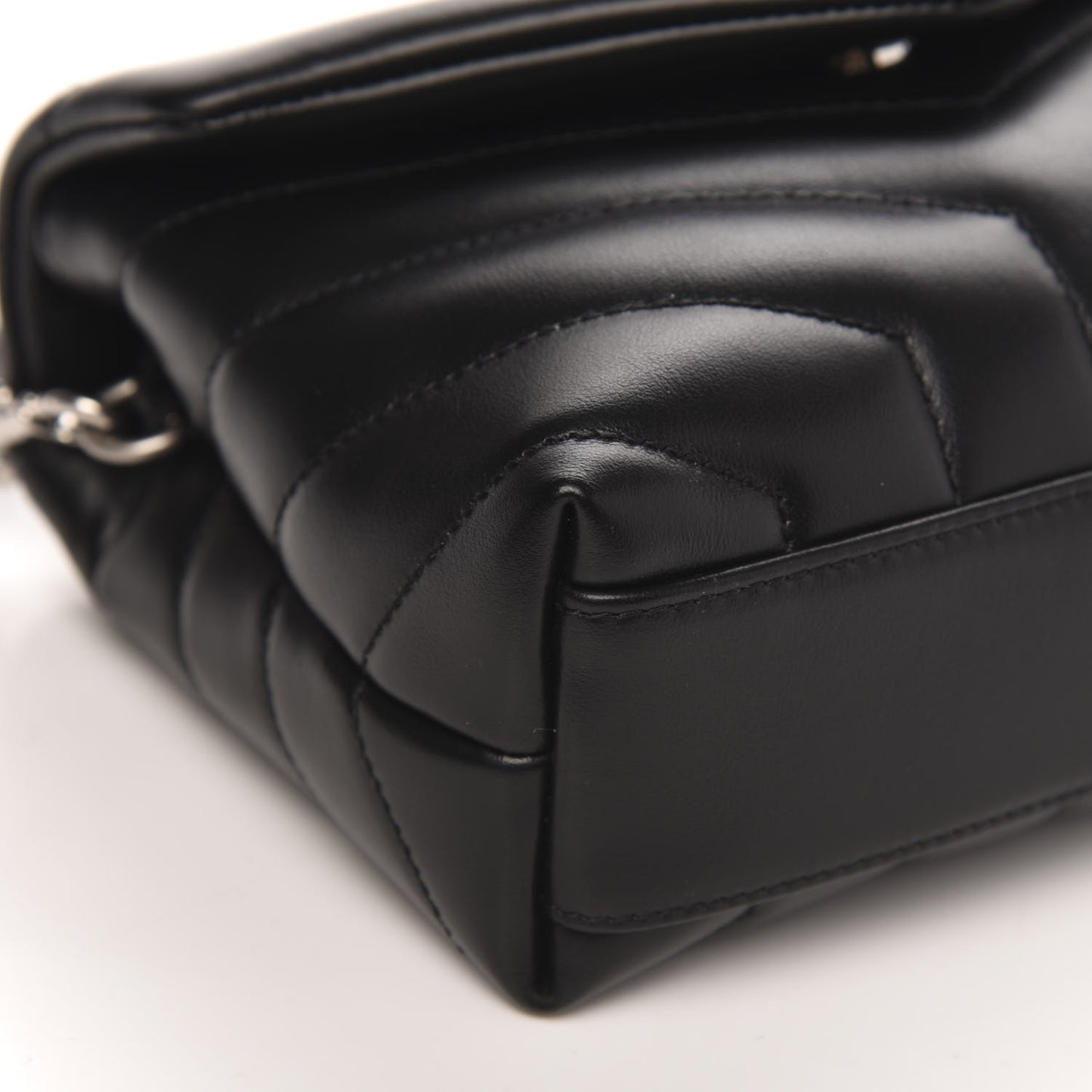 Calfskin Y Quilted Monogram Toy Loulou Crossbody Bag Black