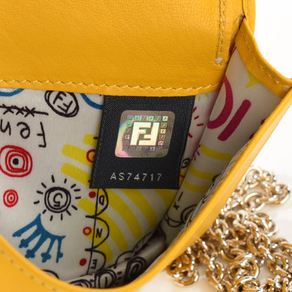 Fendi Nappa Logo Embossed Long Wallet On Chain Lemon Giallo 8 of 8