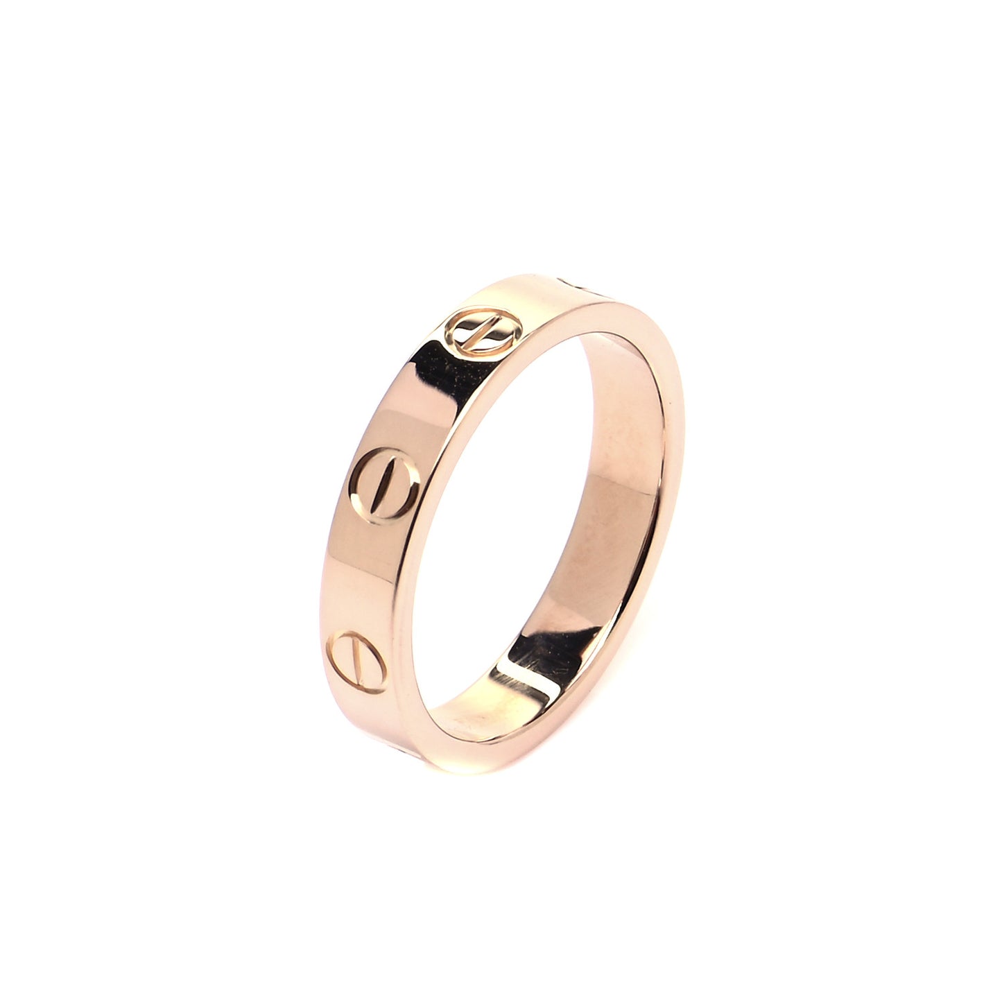 18K Pink Gold 3.5mm LOVE Wedding Band Ring 50 5.25