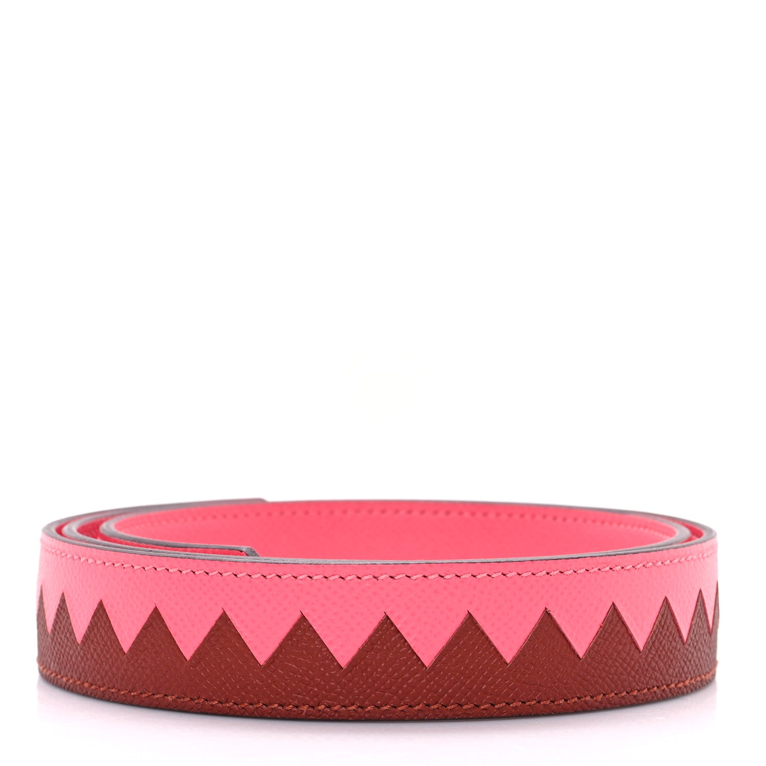 Hermes Epsom 30mm Tressage Au Galop Shoulder Strap  Rose Azalee Senne 2 of 5