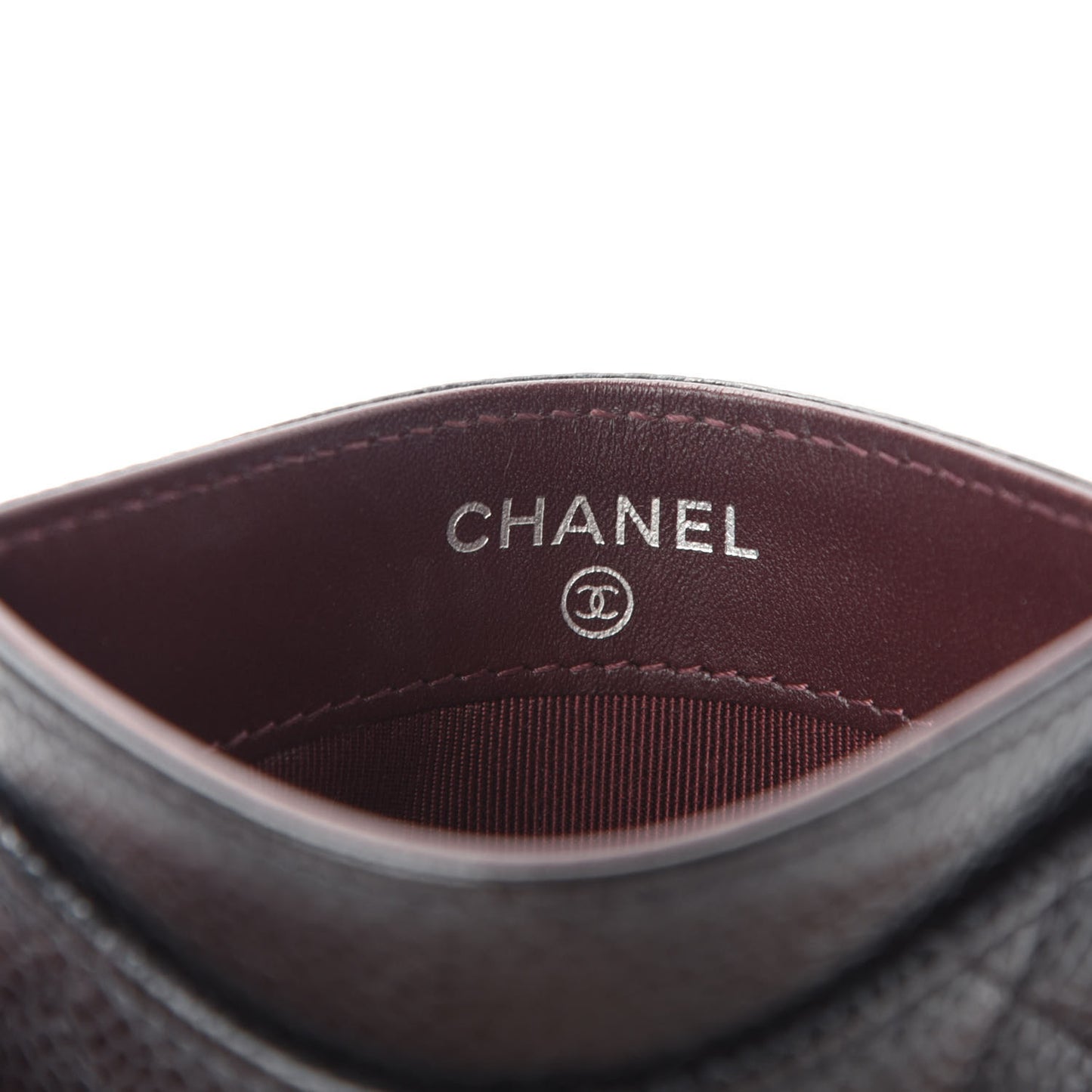 Caviar Quilted Card Holder Black