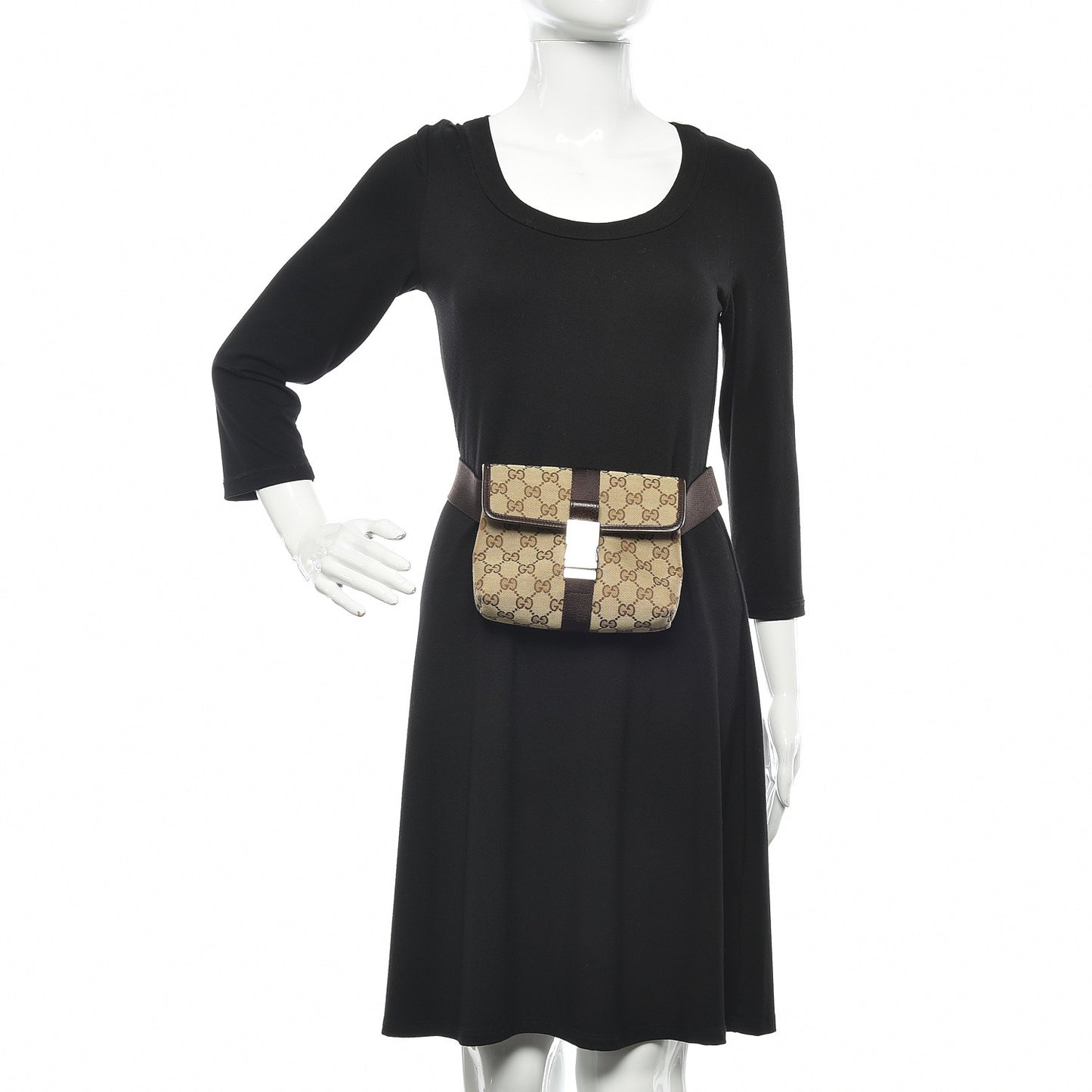 Monogram Waist Pouch Bag Dark Brown