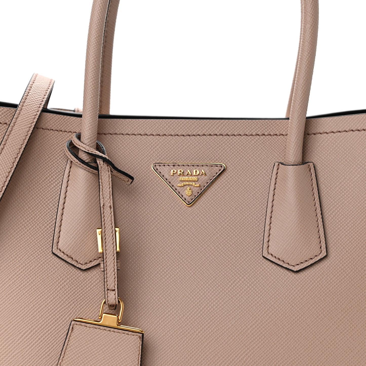 Saffiano Cuir Large Double Bag Cammeo