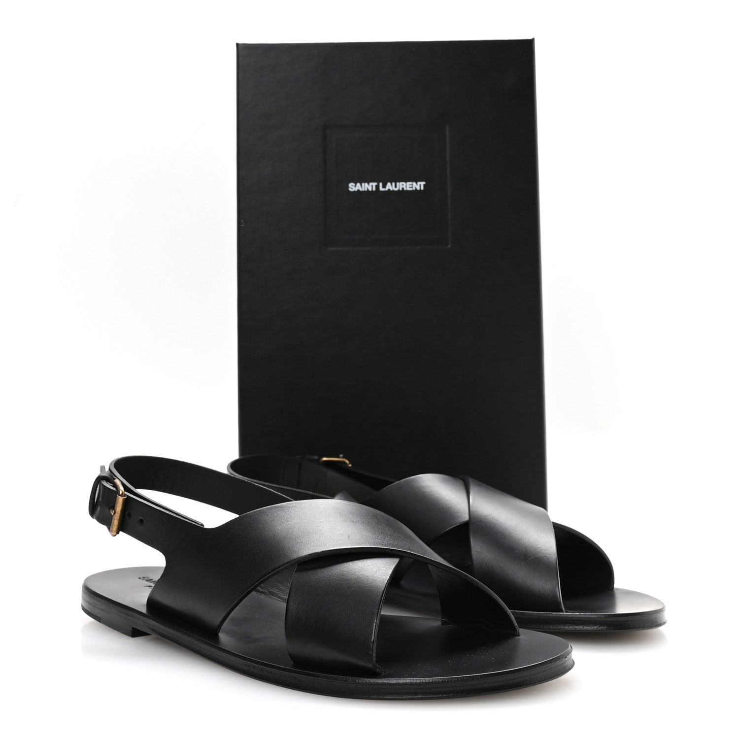 Saint Laurent Calfskin Mens Mojave Sandals 43 Black 9 of 9