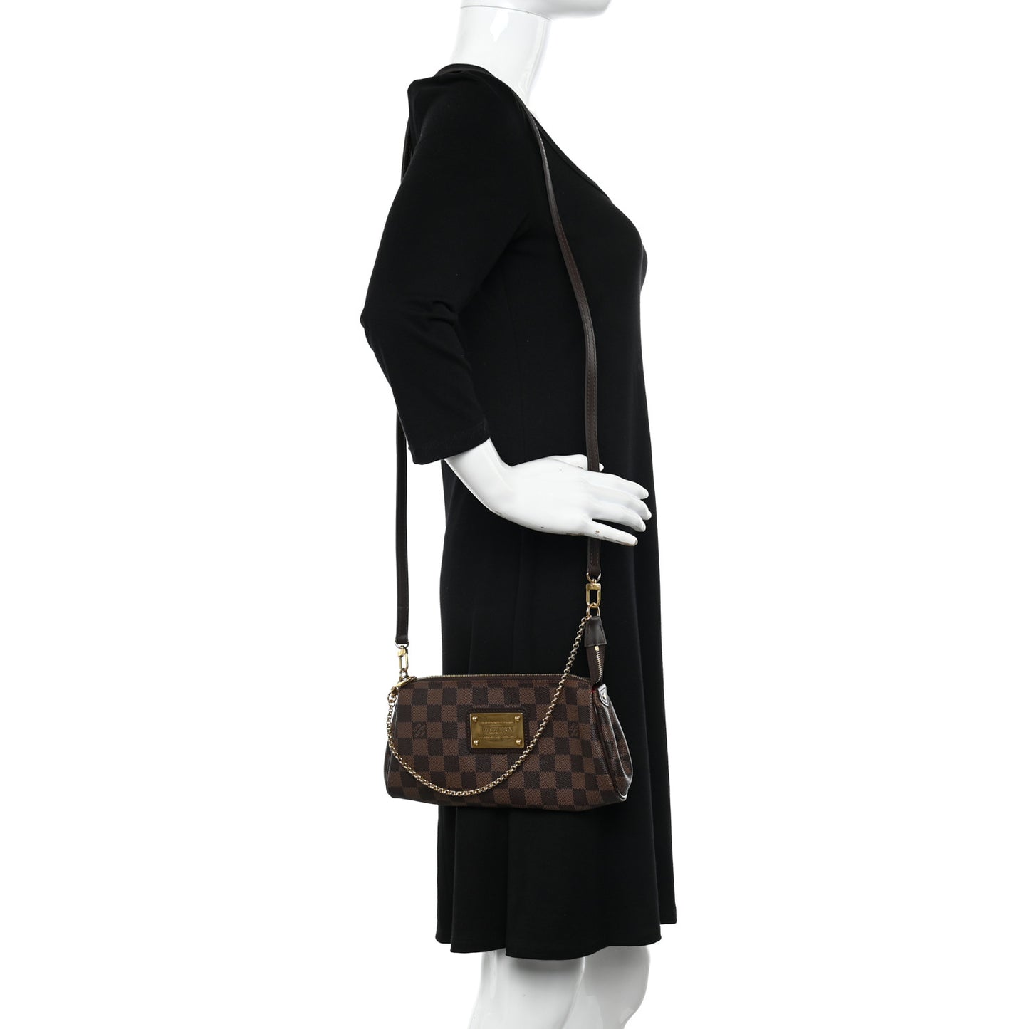 LOUIS VUITTON Damier Ebene Eva Clutch