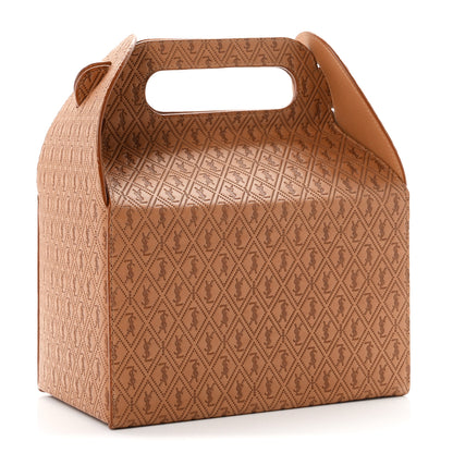 Saint Laurent Calfskin Monogram Take Away Box Dusty Vintage Brown Gold 3 of 8