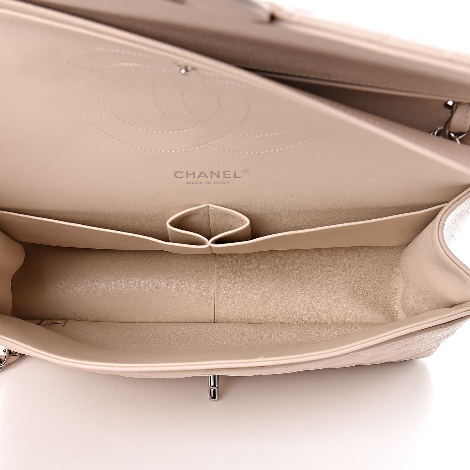 Chanel Caviar Quilted Jumbo Double Flap Light Beige 5 of 10