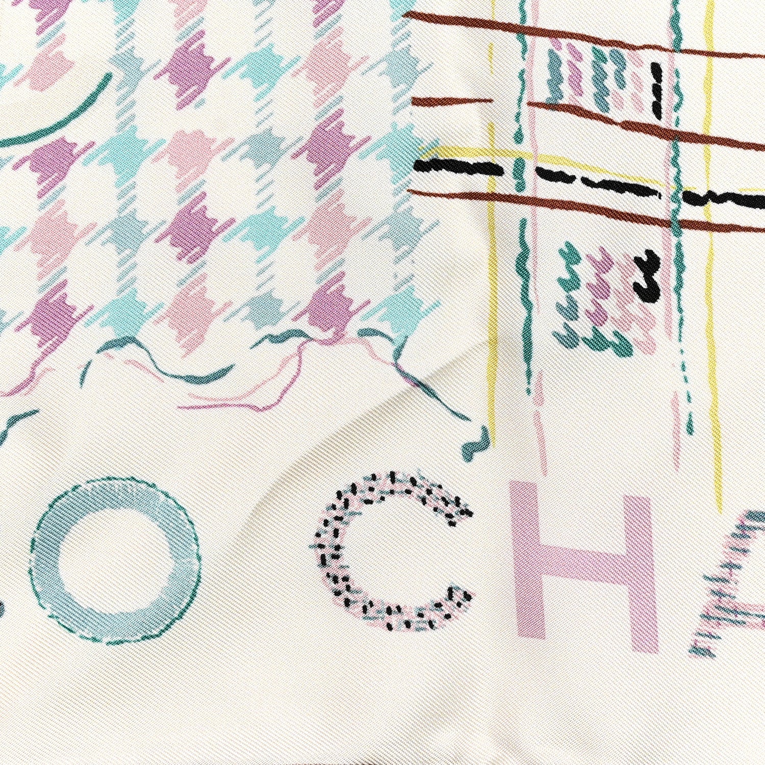 Chanel Silk CC Coco Paris Square Scarf Ecru Multicolor 5 of 5