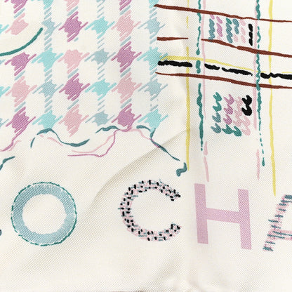 Chanel Silk CC Coco Paris Square Scarf Ecru Multicolor 5 of 5
