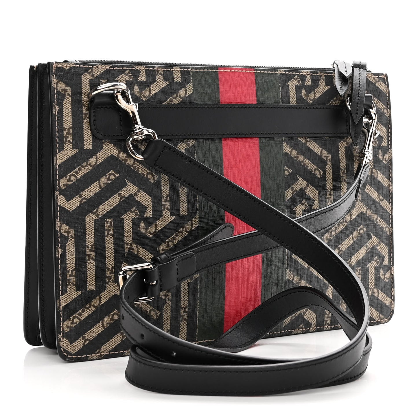 GG Supreme Monogram Caleido Web Messenger Beige Ebony