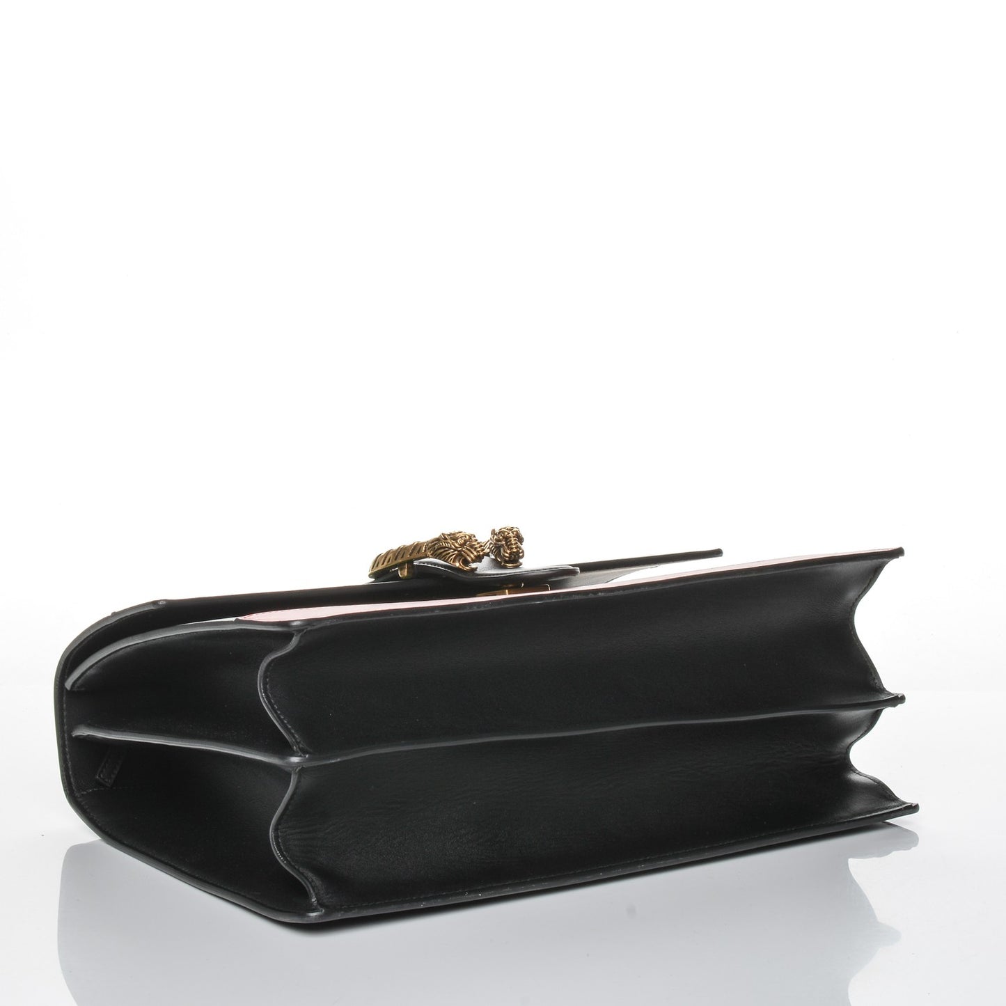 Calfskin Bamboo Web Large Dionysus Top Handle Bag Black Bright Evergreen Hibiscus Red
