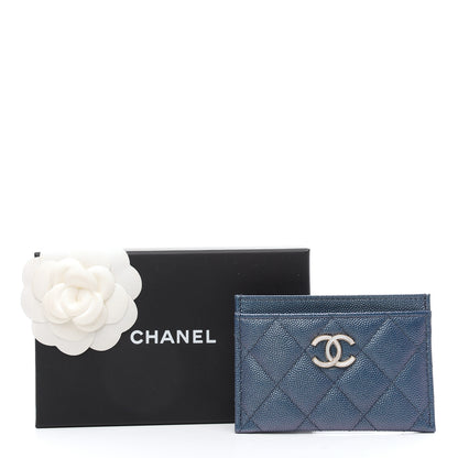 Chanel Iridescent Caviar Quilted Card Holder Dark Blue 8 of 8