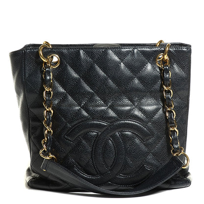 Chanel Caviar Quilted Petit Shopping Tote PST Black 1 of 7