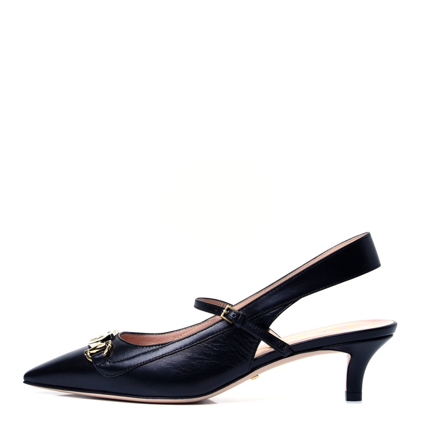 Malaga Kid Zumi Low Heel Slingback Pumps 36.5 Black