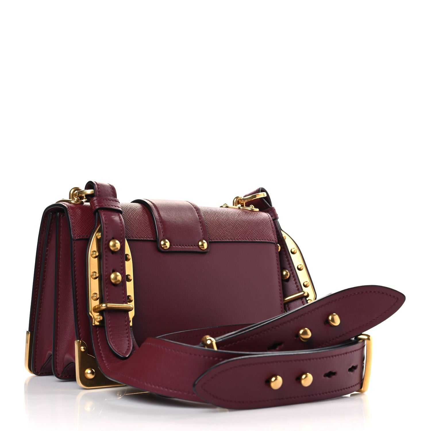 Prada City Calf Saffiano Mini Cahier Bag Granato 3 of 8