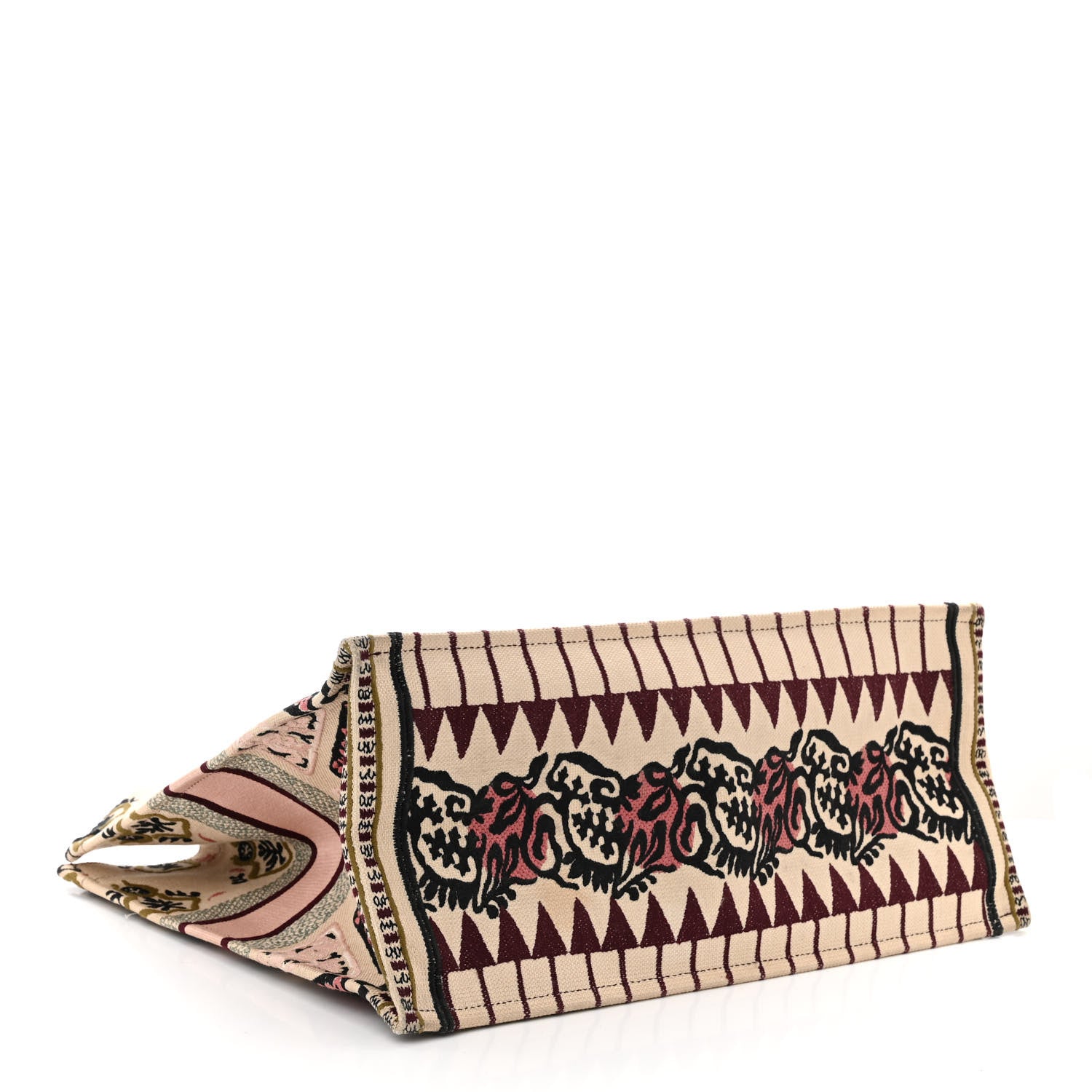Christian Dior Canvas Embroidered Geometric Book Tote Multicolor 4 of 12