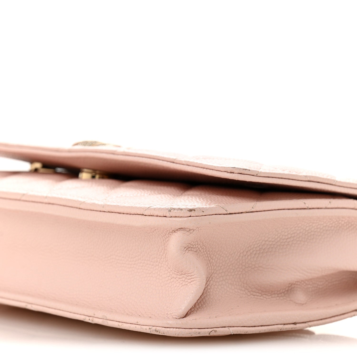 Chanel Caviar Quilted Crystal Enamel CC Wallet On Chain WOC Light Pink 11 of 15