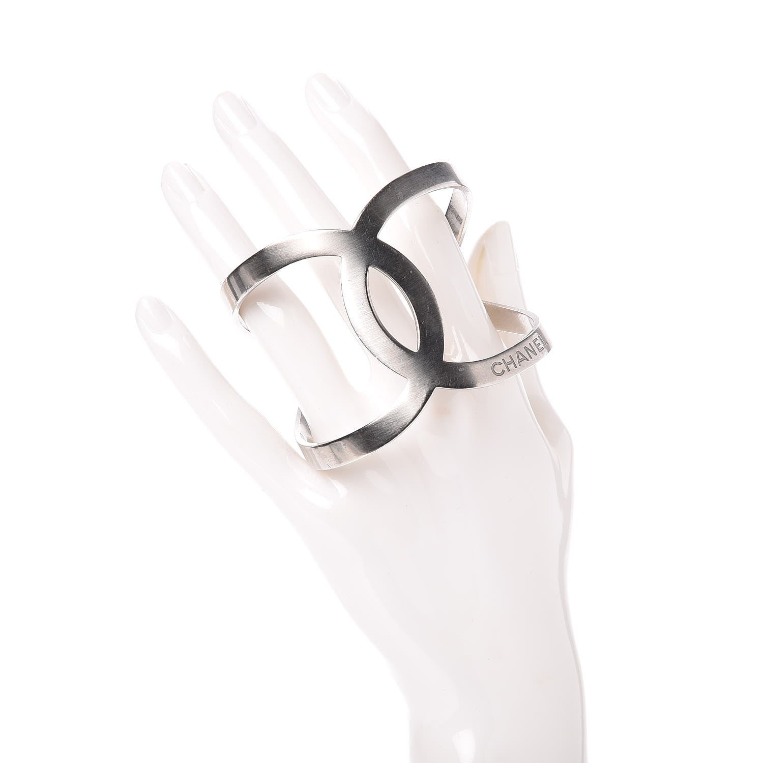 Chanel Metal CC Cuff Silver 2 of 6
