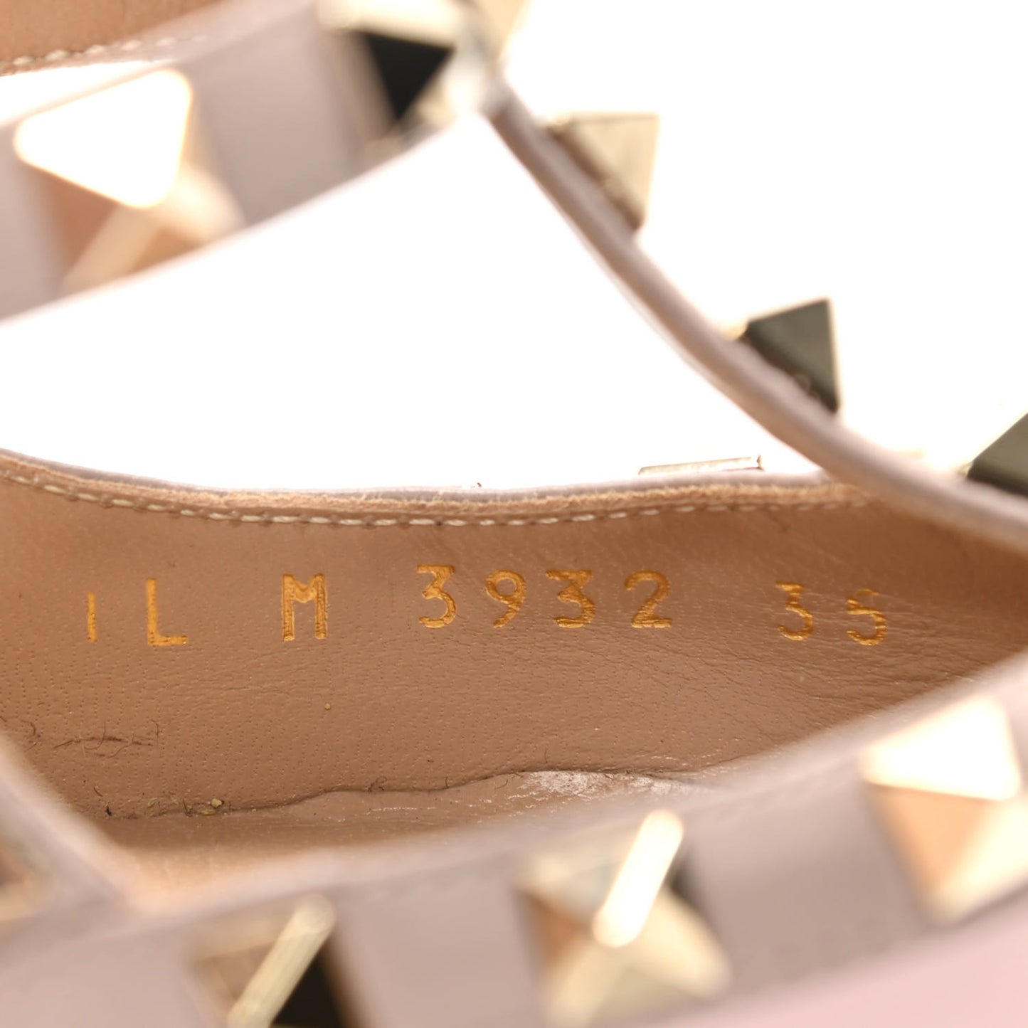 Calfskin Nappa Rockstud Ankle Strap Pumps 35 Water Rose Poudre