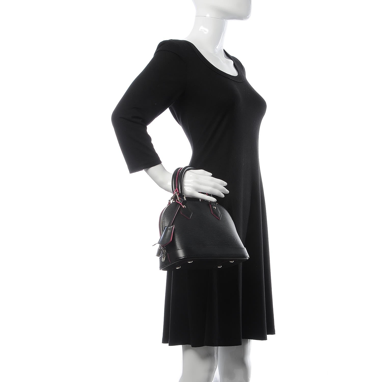 Louis Vuitton Epi Alma BB Black Hot Pink 3 of 8