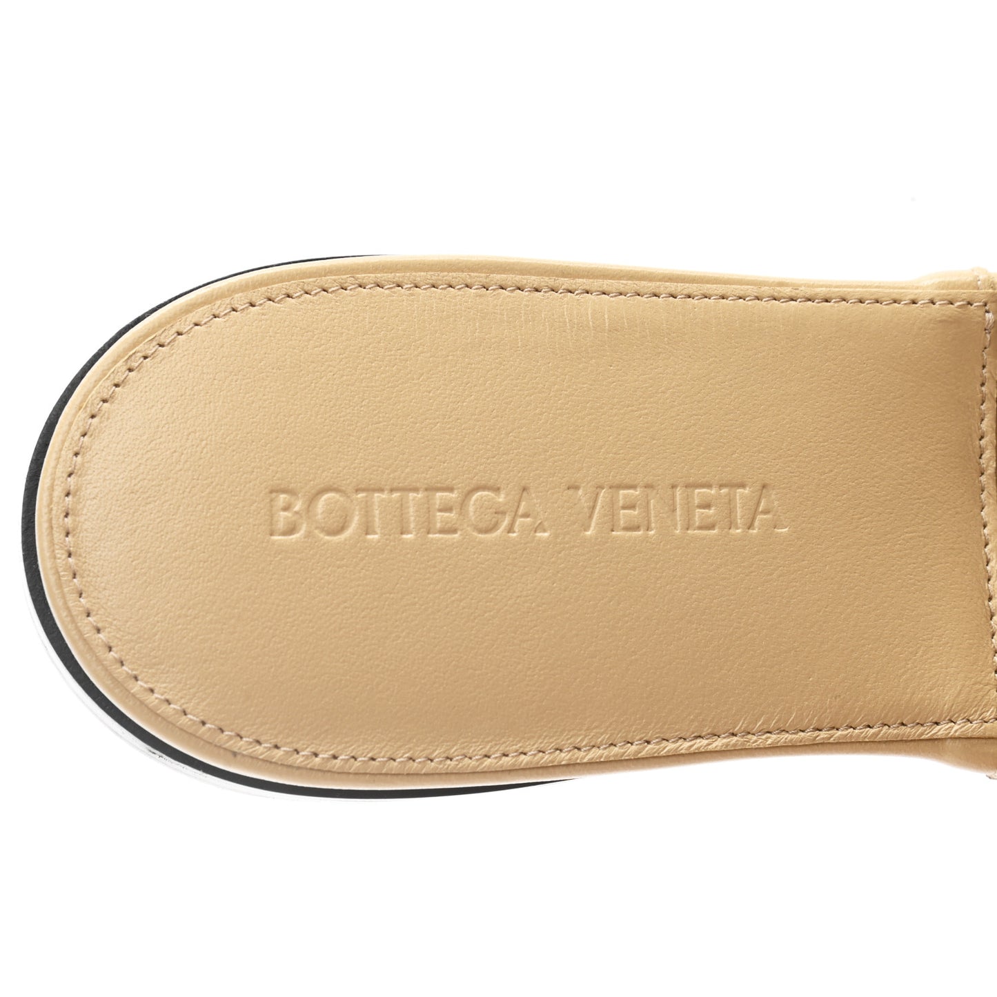 Nappa Maxi Intrecciato Lido Flat Sandals 39 Cane Sugar