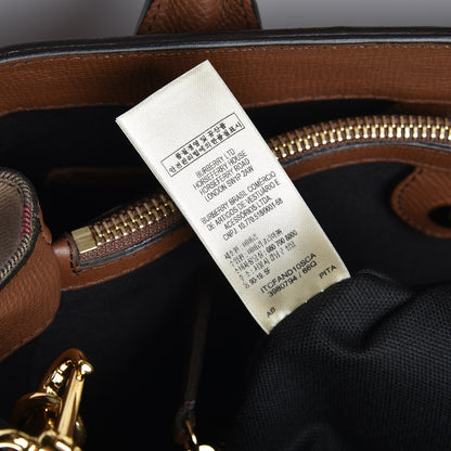 Burberry Grainy Calfskin House Check Medium Banner Tote Tan 8 of 9